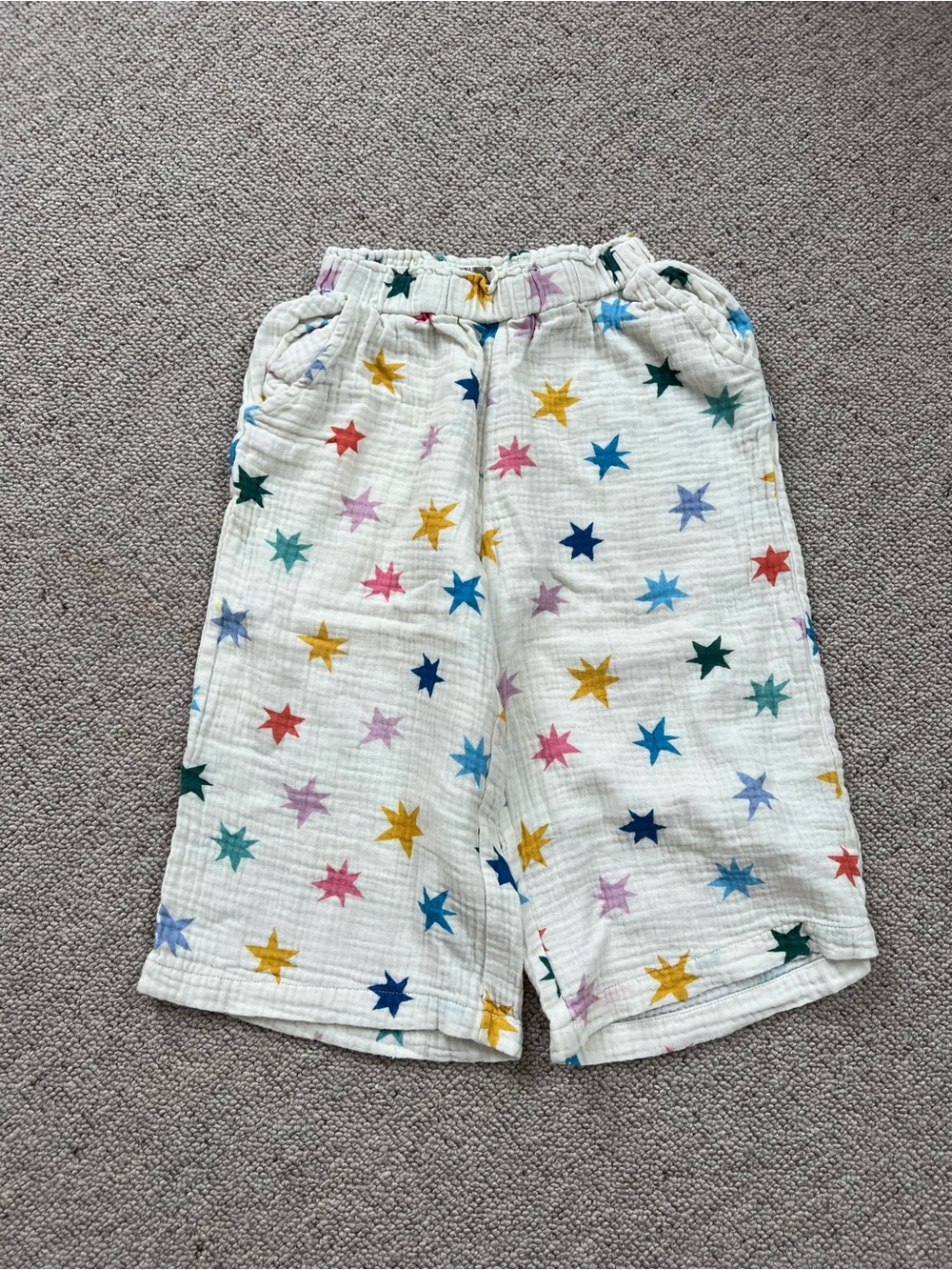 Milo Miette Kids White Star-Print Cotton Wide Pants